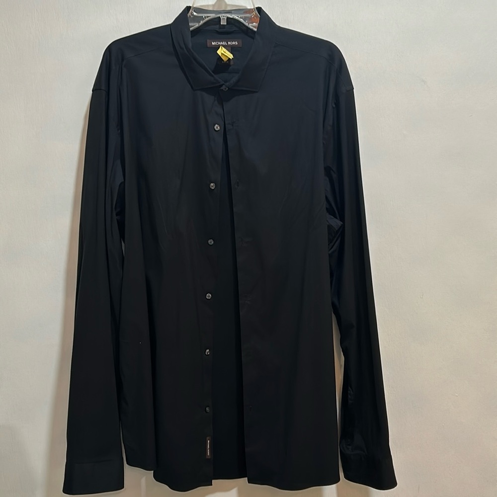 MICHAEL KORS CASUAL SHIRT MEN 3XL BLACK LONG SLEEVES